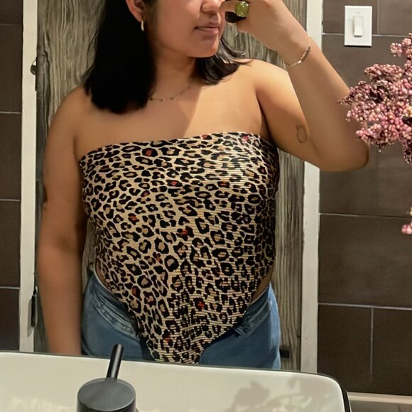 No brand cheetah print scarf / top - Picture 2 of 7